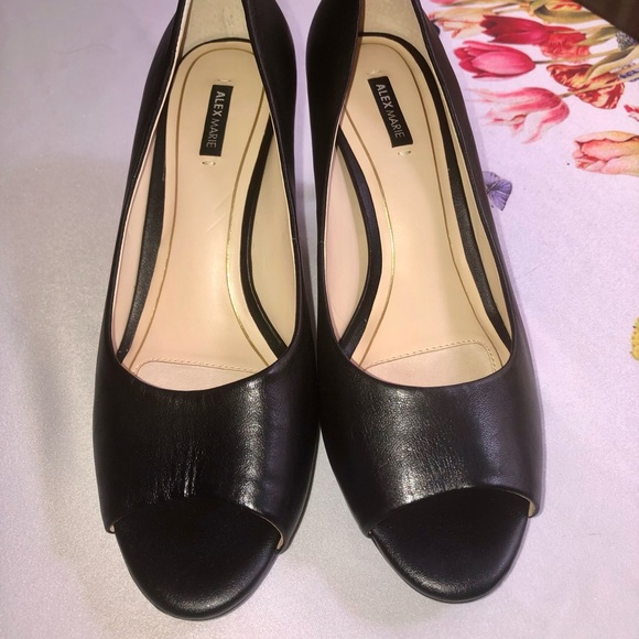 Alex Marie’s Peep Toe Leather Heels - Picture 2 of 7